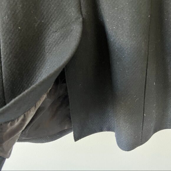 Guess Los Angeles Black Wool Blend Sparkle Hooded Mid-Length Coat - Picture 9 of 13